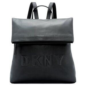 DKNY TILLY LOGO FOLDOVER BACKPACK NEW WITH TAGS BLACK